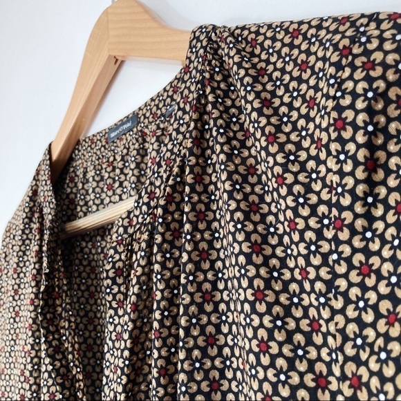 Marc O'Polo Floral Split Neck Button Down Peasant Blouse Size M - Picture 4 of 13